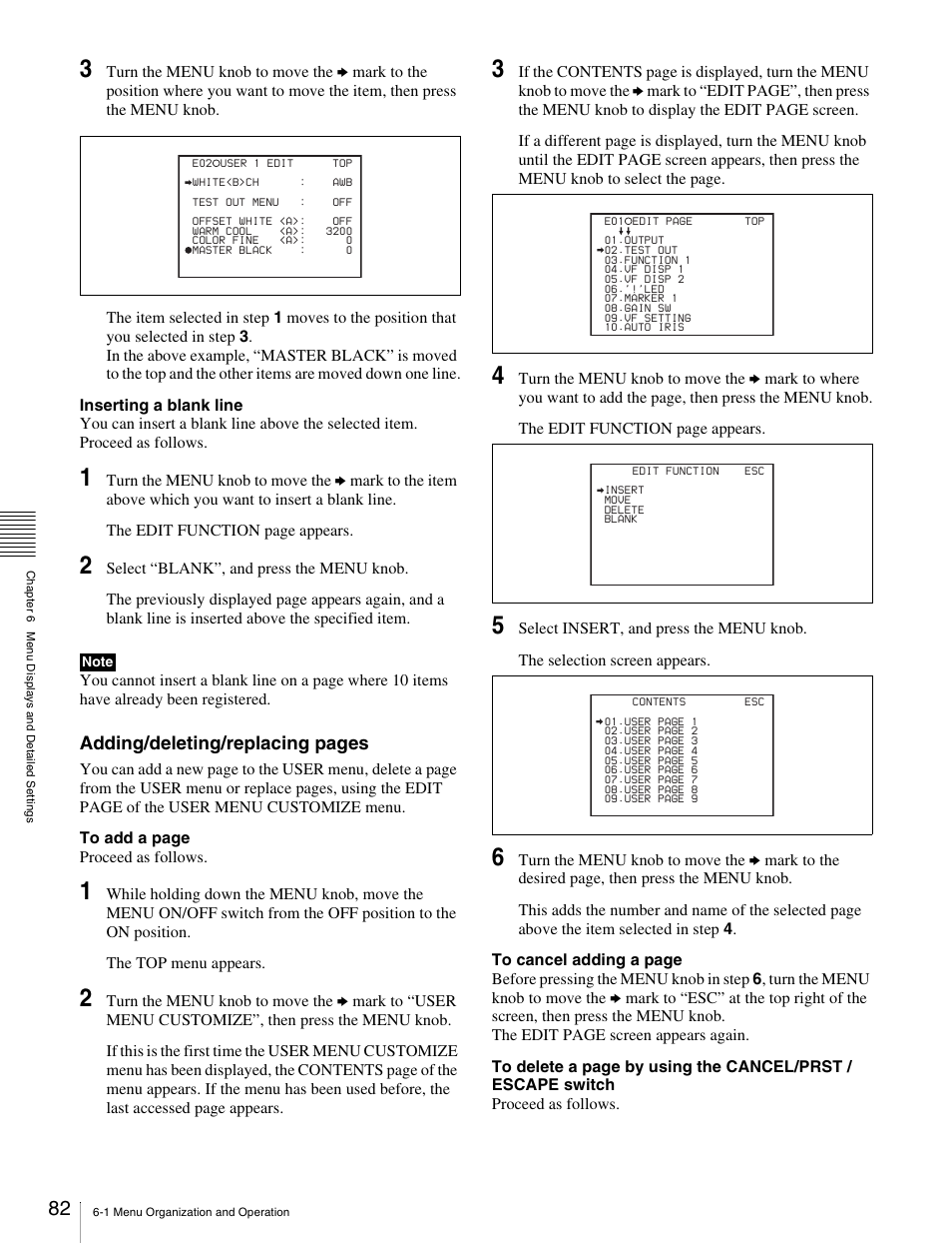 Adding/deleting/replacing pages | Sony Ericsson PDW-530P User Manual | Page 82 / 168