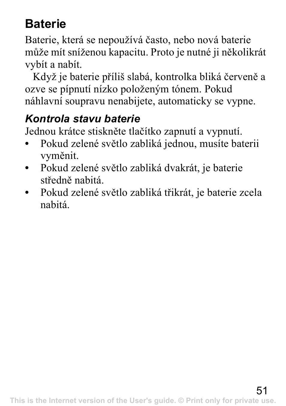 Baterie | Sony Ericsson Bluetooth HBH-IV840 User Manual | Page 52 / 83