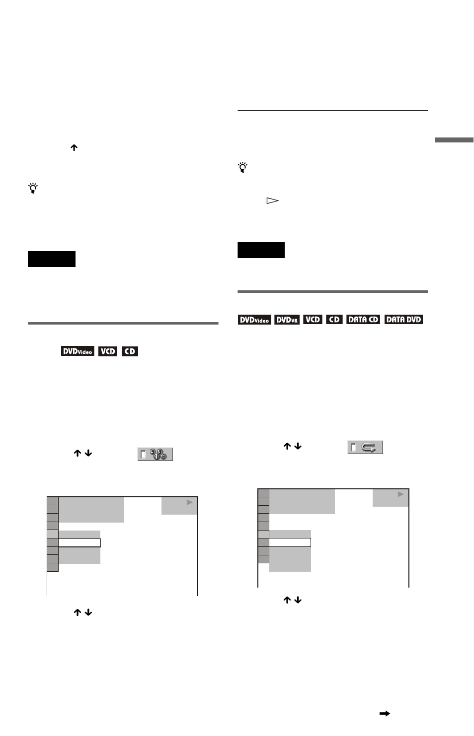 Playing in random order (shuffle play), Playing repeatedly (repeat play) | Sony Ericsson DVP-NS708H User Manual | Page 31 / 72