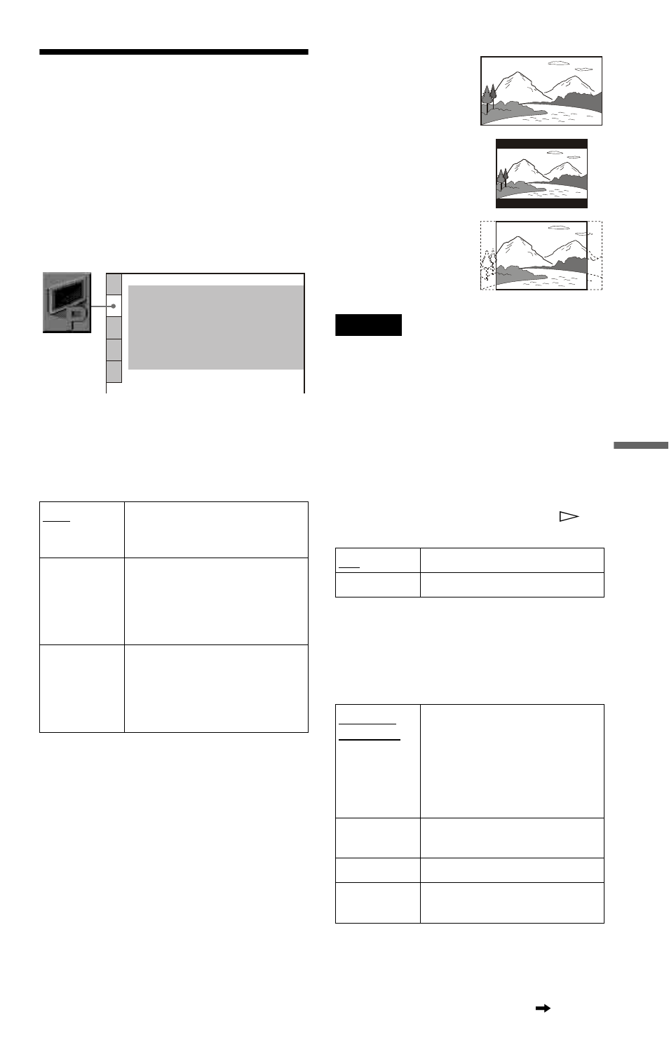 L1 - settings for the display (screen setup), Settings for the display (s, Settings for the display | Screen setup), Tv type, Screen saver, Background | Sony Ericsson DVP-NS708H User Manual | Page 57 / 72