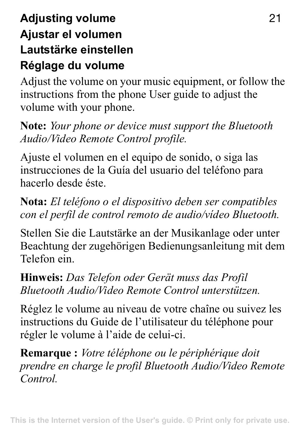 Sony Ericsson MBR-100 User Manual | Page 21 / 30