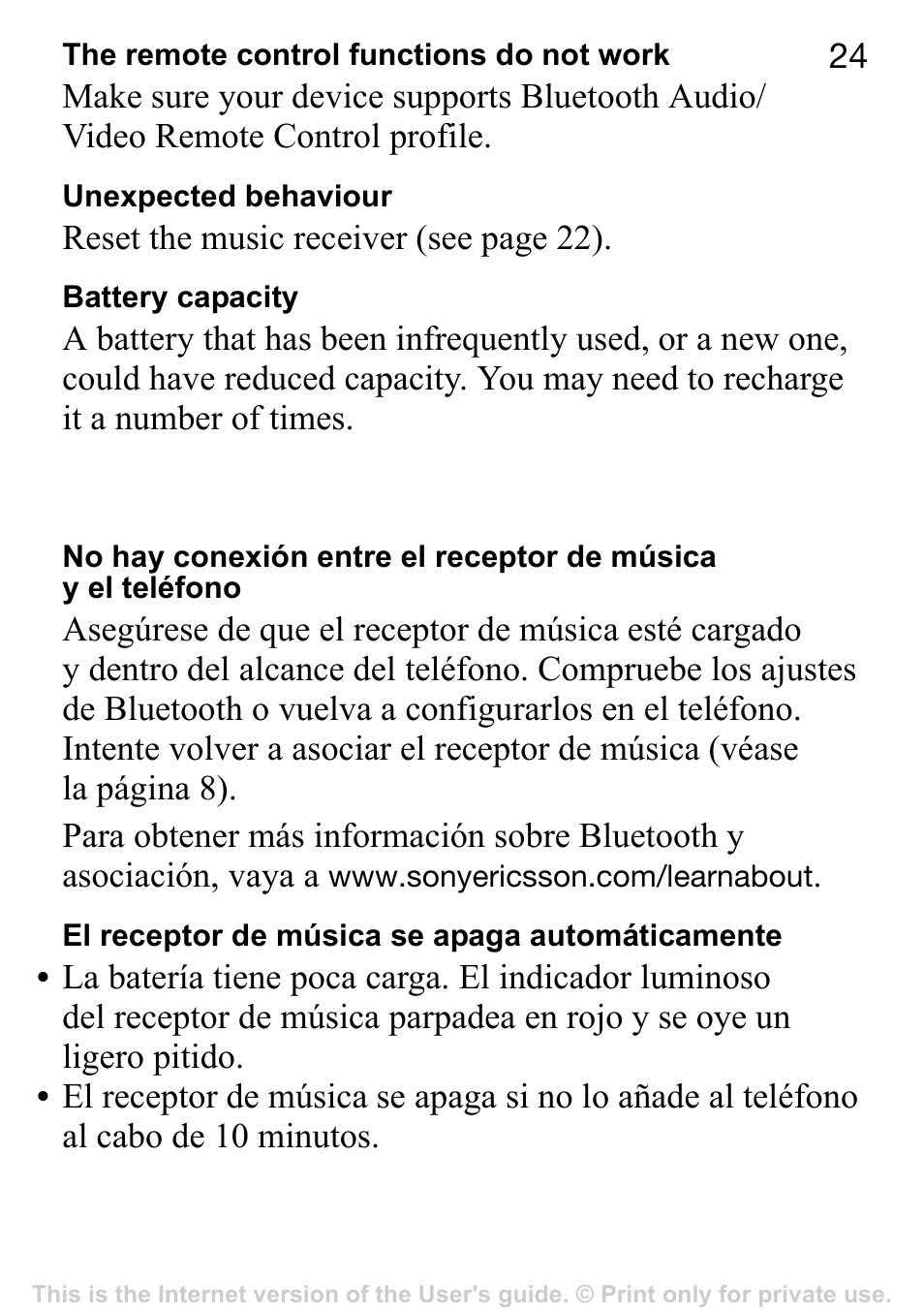 Sony Ericsson MBR-100 User Manual | Page 24 / 30