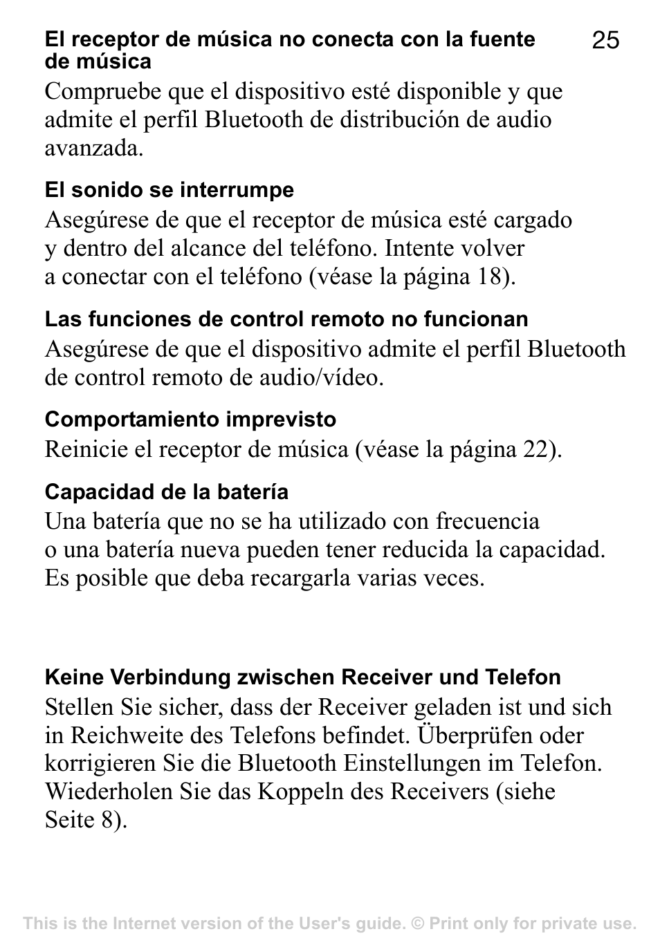Sony Ericsson MBR-100 User Manual | Page 25 / 30