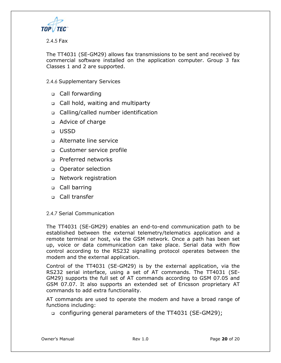 Sony Ericsson TT4031 (SE-GM29) User Manual | Page 20 / 280