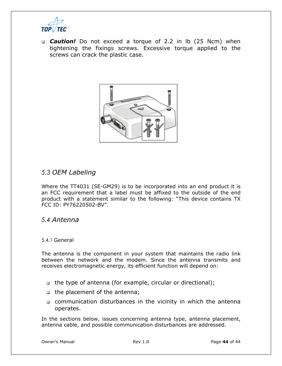 3 oem labeling, 4 antenna | Sony Ericsson TT4031 (SE-GM29) User Manual | Page 44 / 280