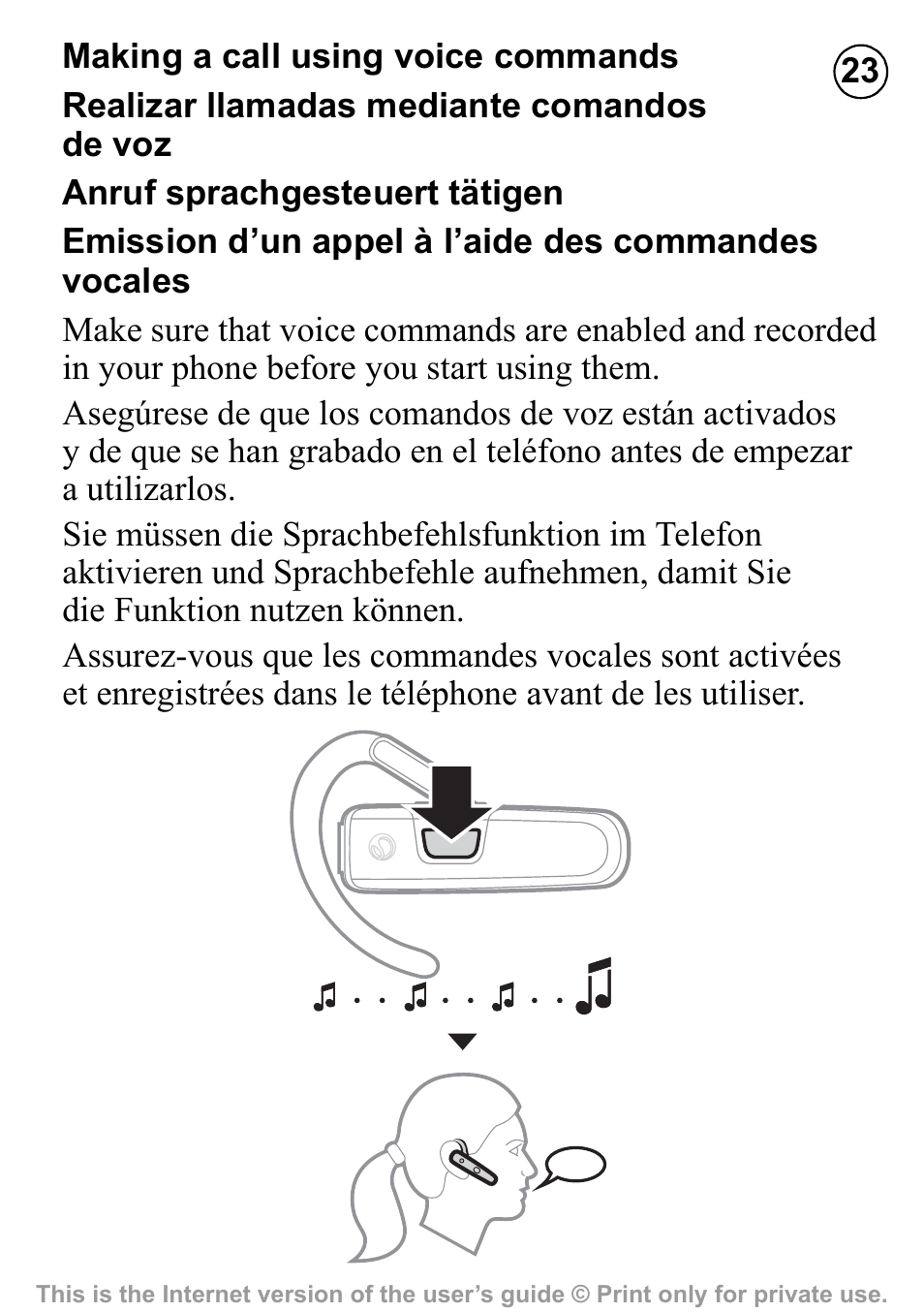 Sony Ericsson HBH-PV710 User Manual | Page 23 / 36