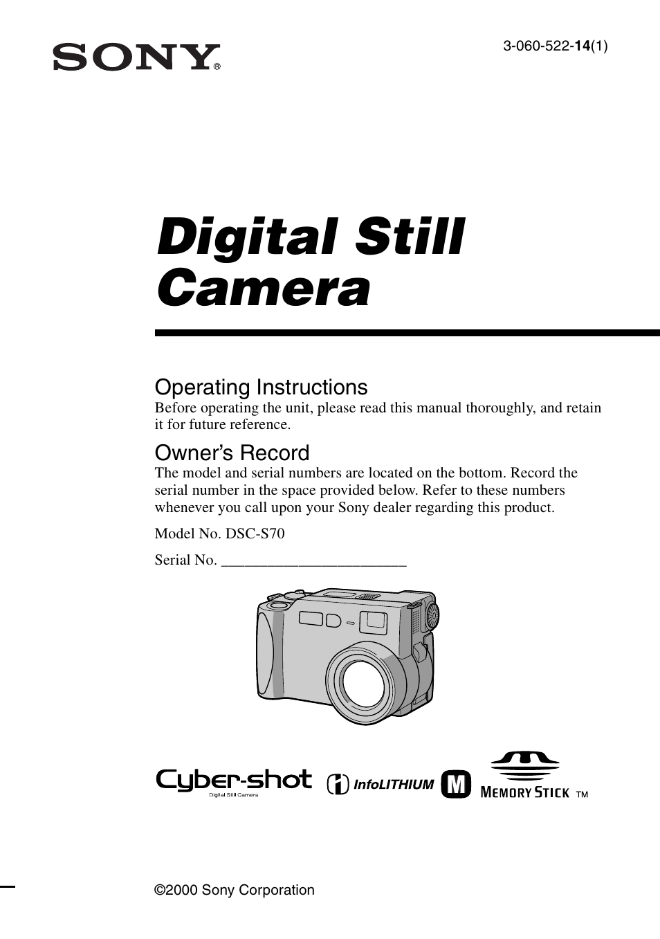 Sony Ericsson DSC-S70 User Manual | 68 pages