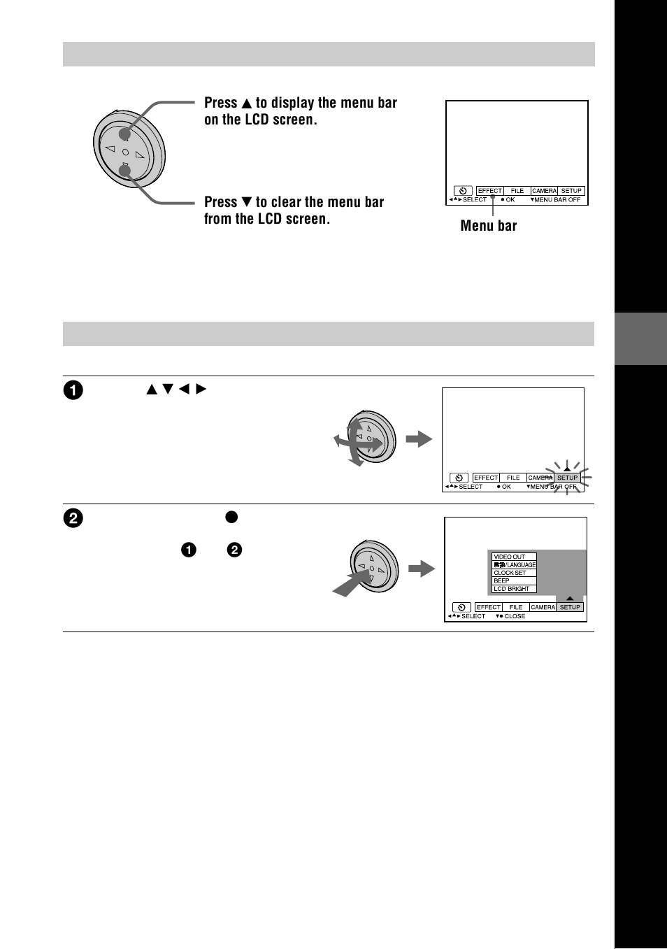 Selecting items and images on the lcd screen | Sony Ericsson DSC-S70 User Manual | Page 31 / 68