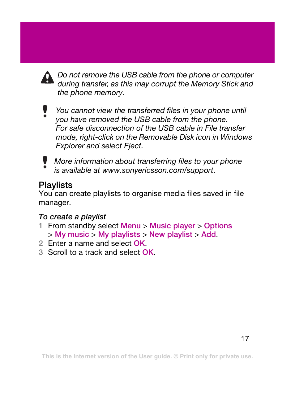 Sony Ericsson F305 User Manual | Page 17 / 42