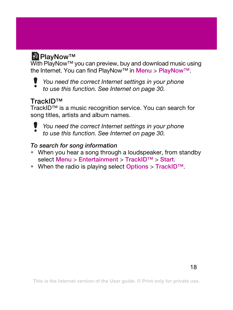Sony Ericsson F305 User Manual | Page 18 / 42
