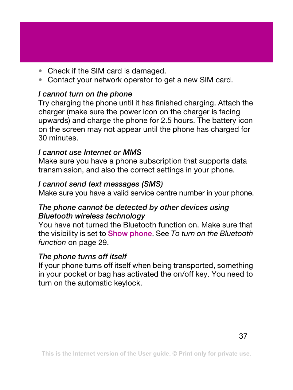 Sony Ericsson F305 User Manual | Page 37 / 42