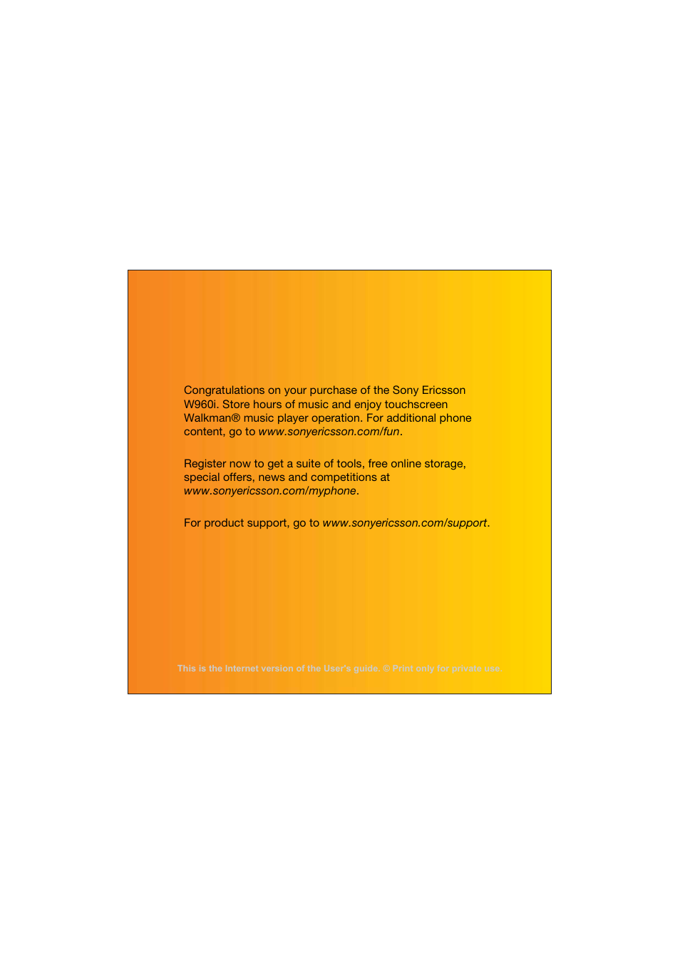 Sony Ericsson Walkman player User Manual | 66 pages