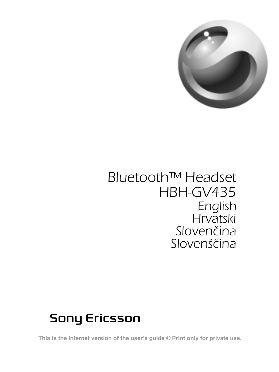 Sony Ericsson Bluetooth HBH-GV435 User Manual | 36 pages