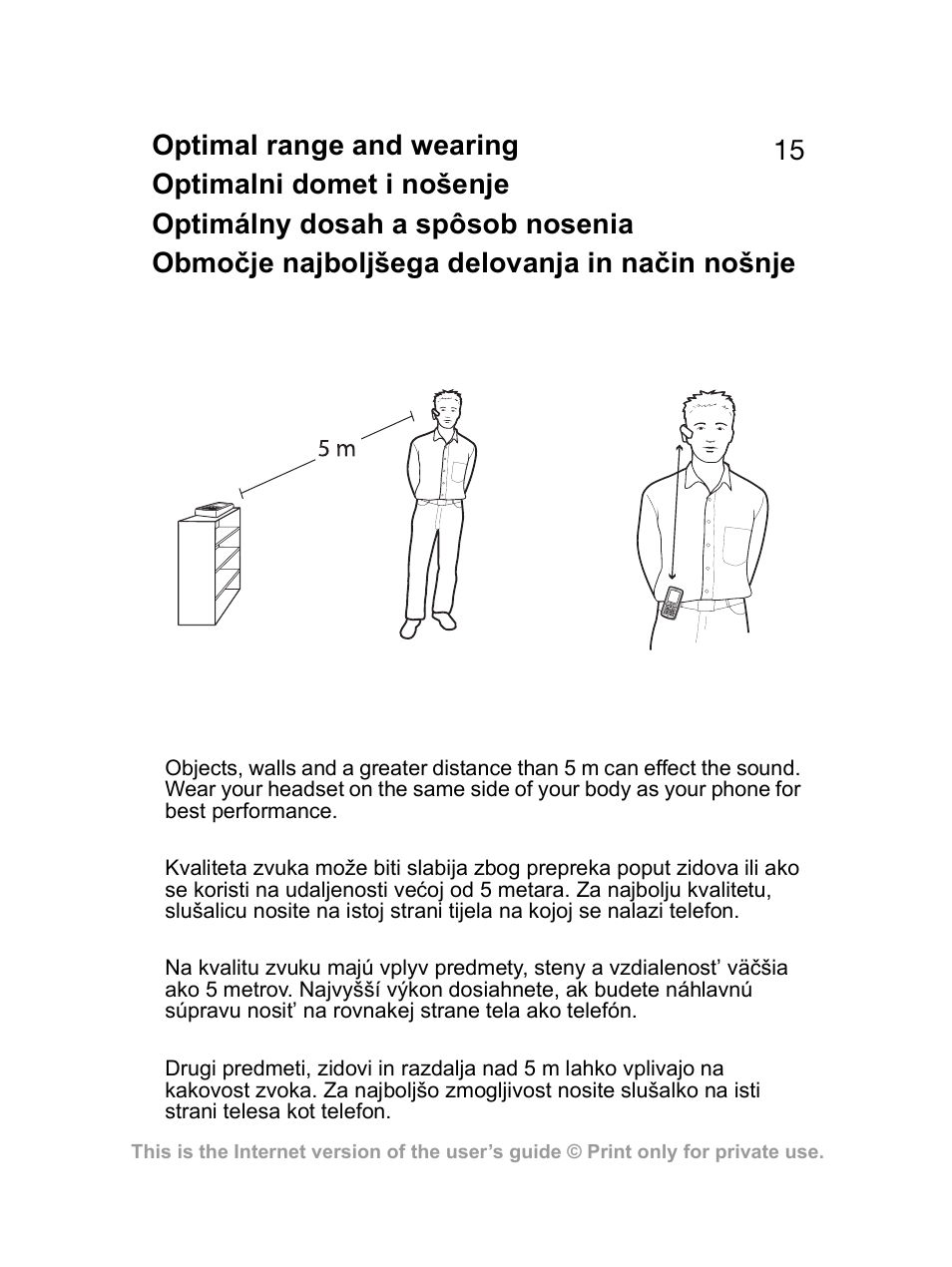 Sony Ericsson Bluetooth HBH-GV435 User Manual | Page 15 / 36