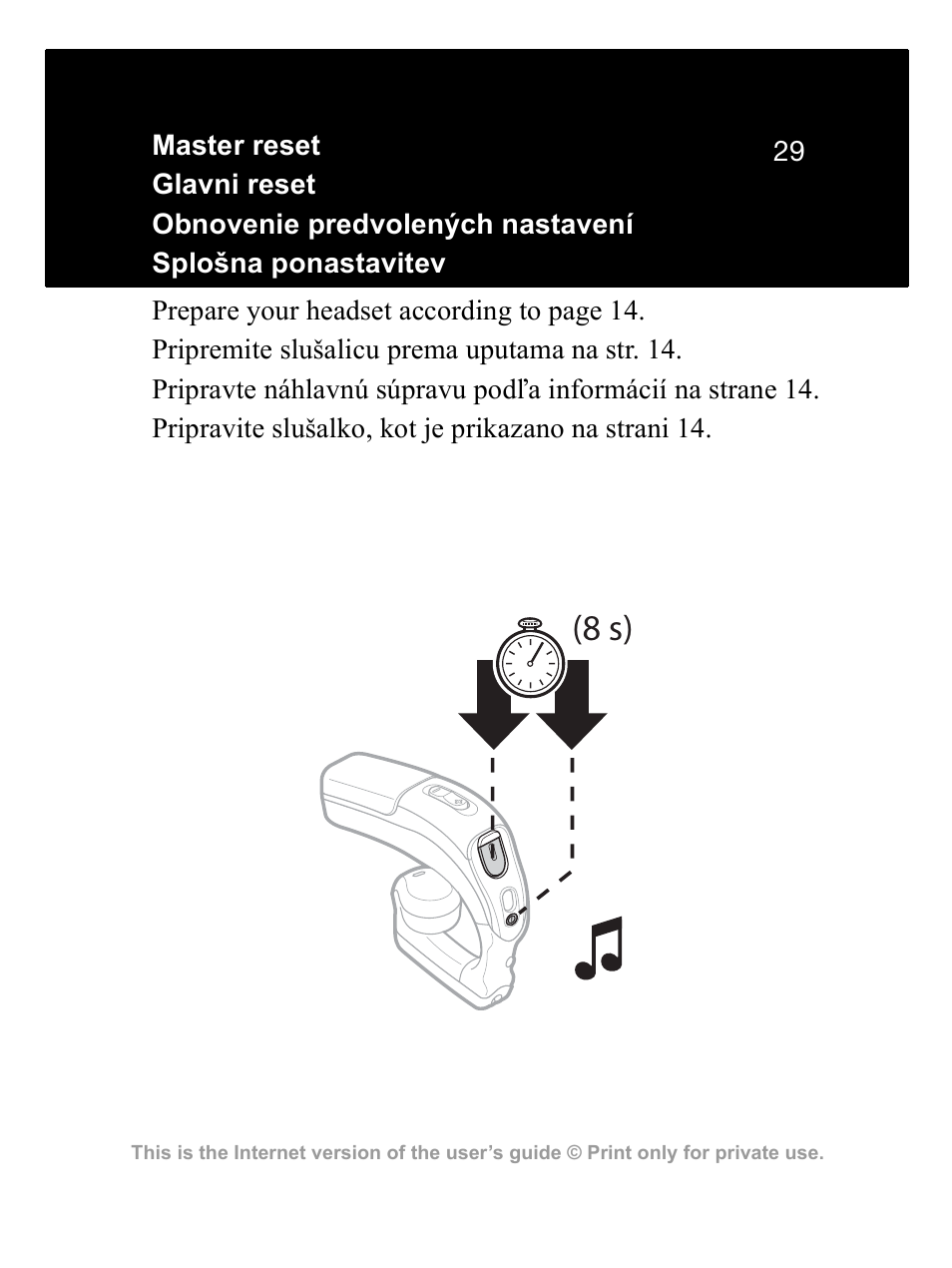 Sony Ericsson Bluetooth HBH-GV435 User Manual | Page 29 / 36