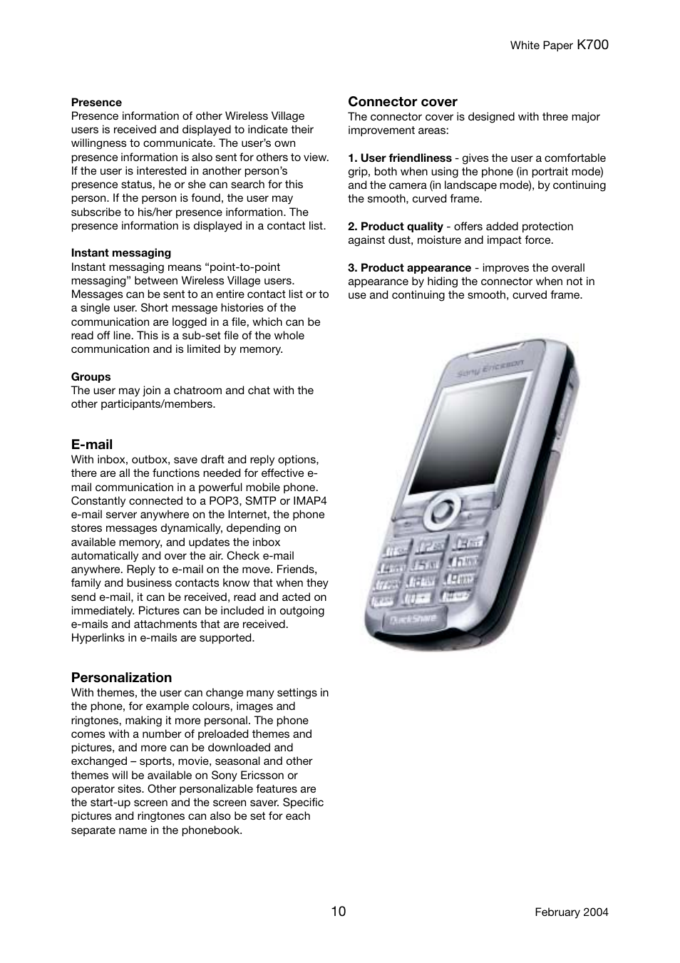 Sony Ericsson K700 User Manual | Page 10 / 62