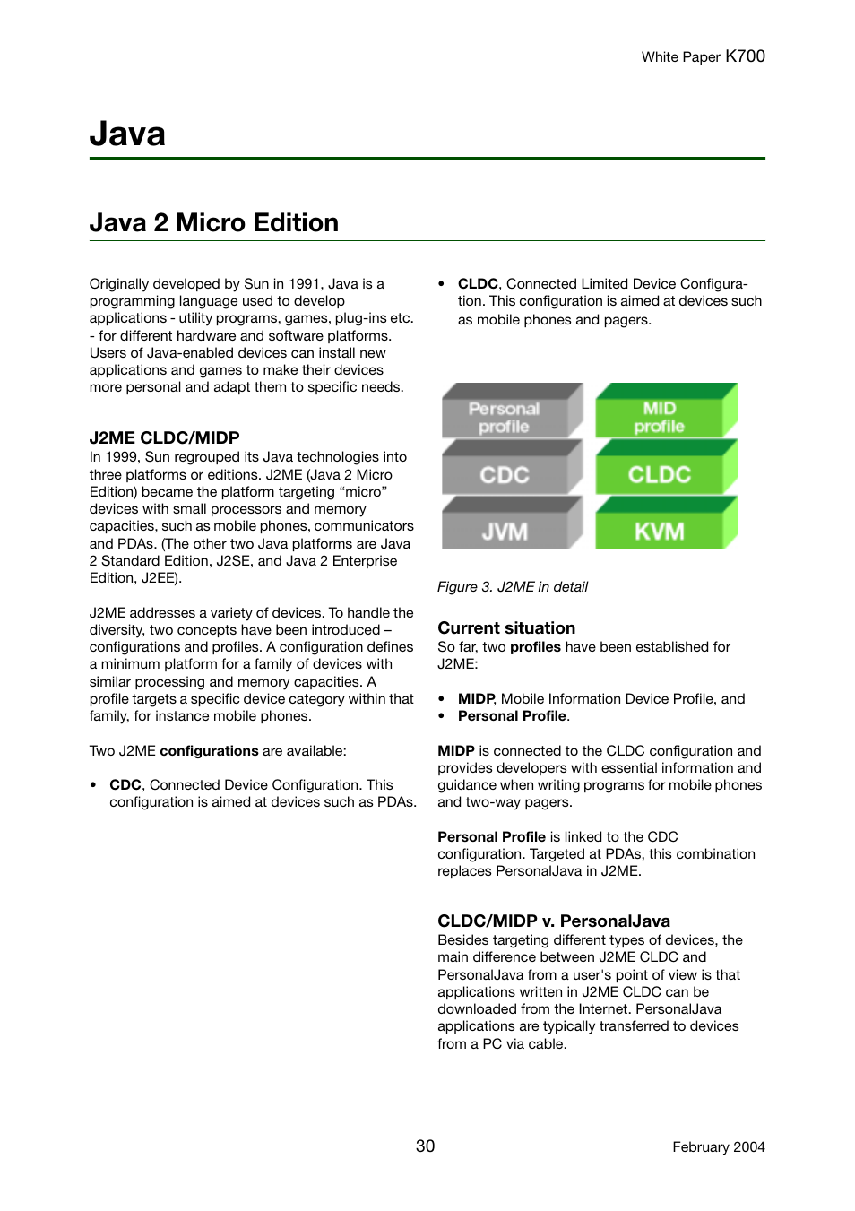 Java, Java 2 micro edition, Java java 2 micro edition | Sony Ericsson K700 User Manual | Page 30 / 62