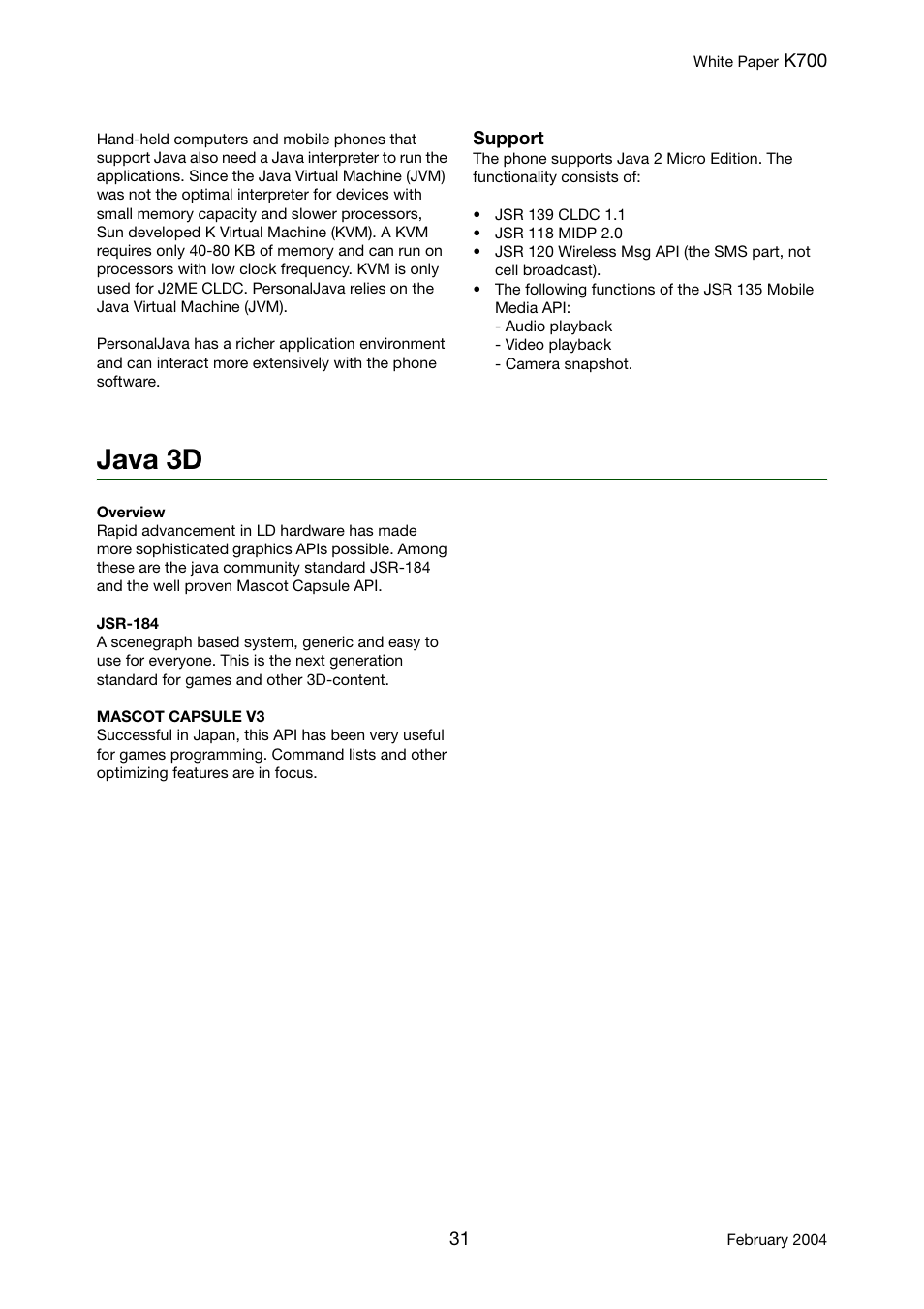 Java 3d | Sony Ericsson K700 User Manual | Page 31 / 62