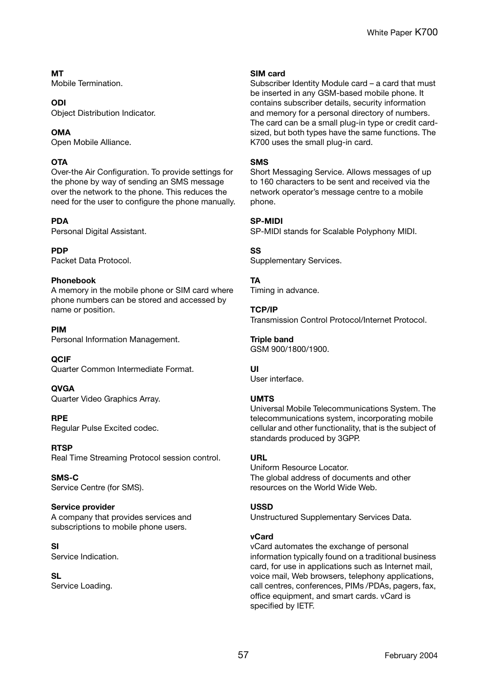 Sony Ericsson K700 User Manual | Page 57 / 62