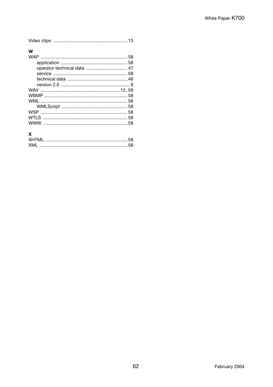 Sony Ericsson K700 User Manual | Page 62 / 62