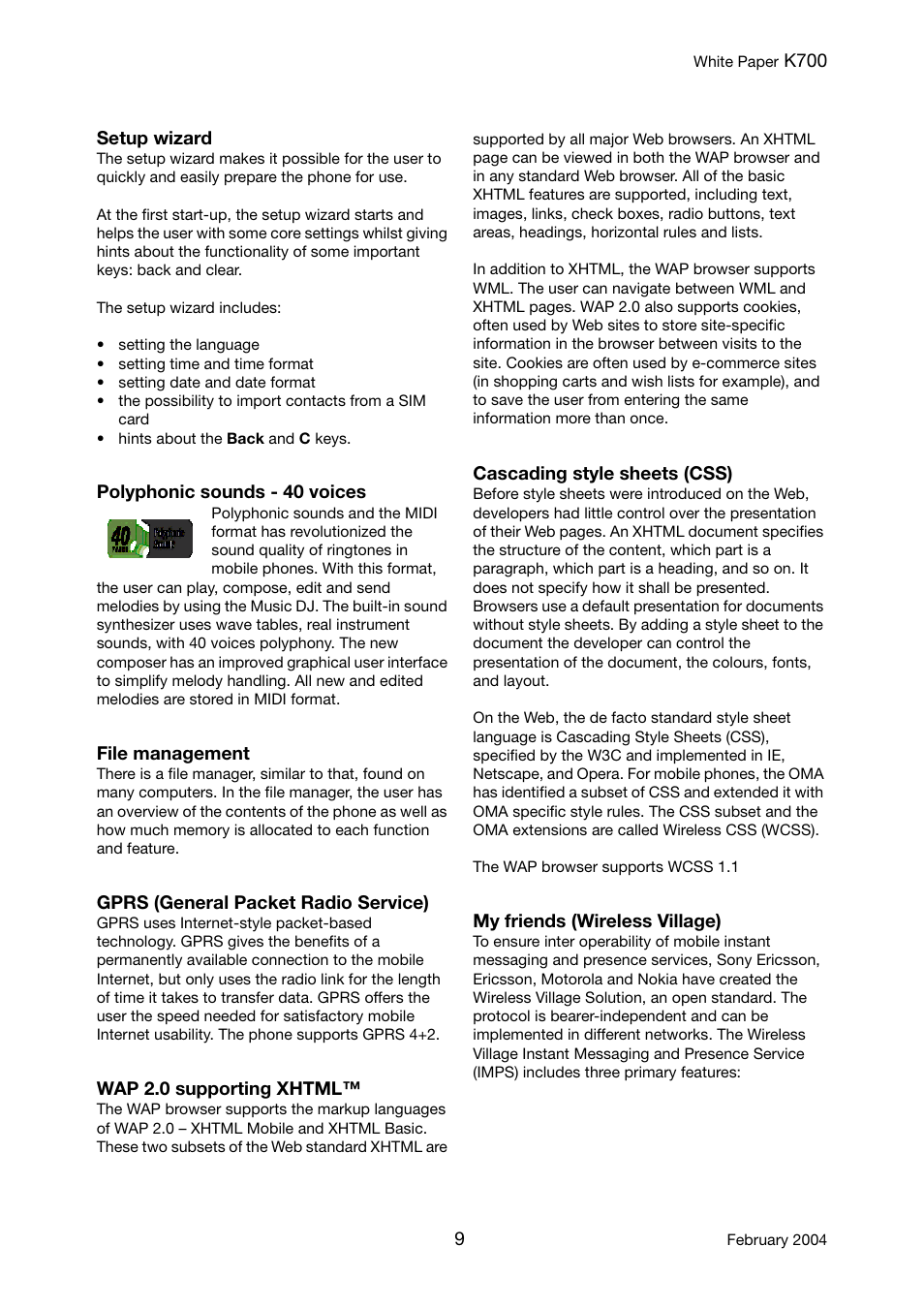Sony Ericsson K700 User Manual | Page 9 / 62