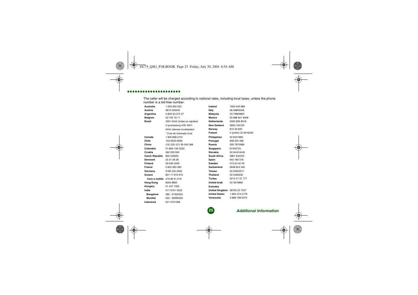 Sony Ericsson GC75 User Manual | Page 25 / 25