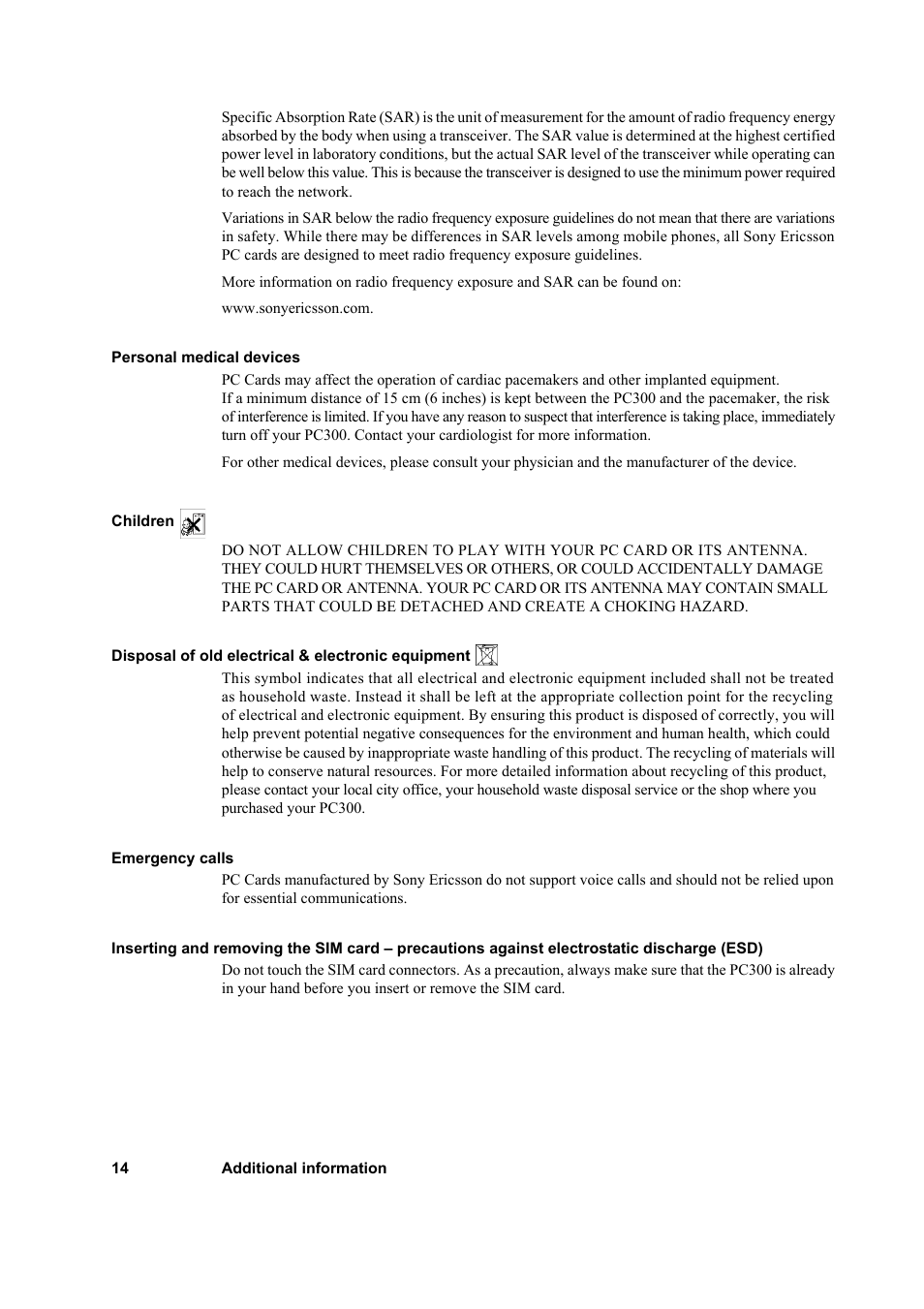 Sony Ericsson PC300 User Manual | Page 18 / 25