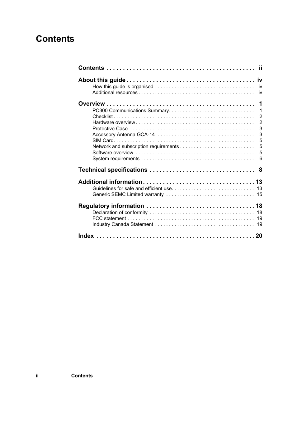 Sony Ericsson PC300 User Manual | Page 2 / 25