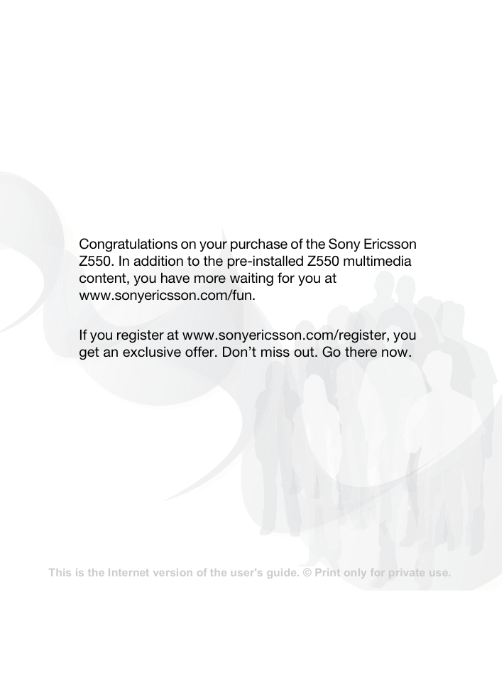 Sony Ericsson Z550 User Manual | 66 pages
