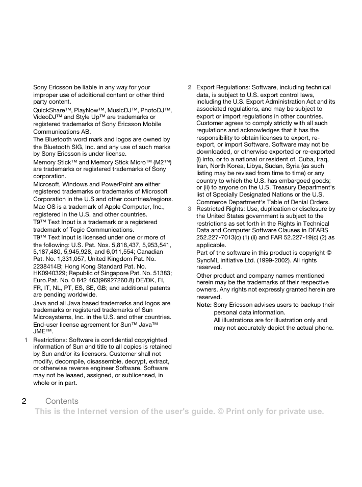 Sony Ericsson Z550 User Manual | Page 4 / 66