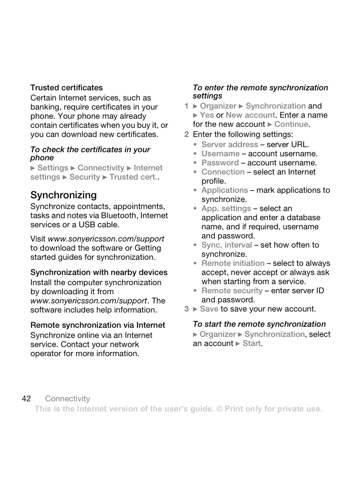 Sony Ericsson Z550 User Manual | Page 44 / 66