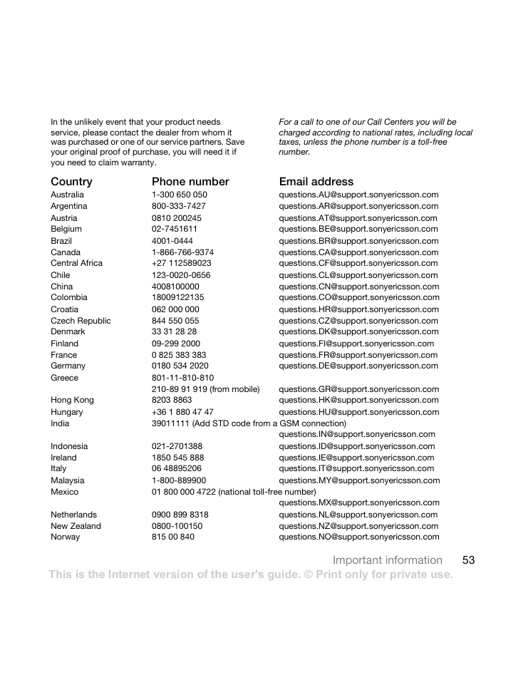 Sony Ericsson Z550 User Manual | Page 55 / 66