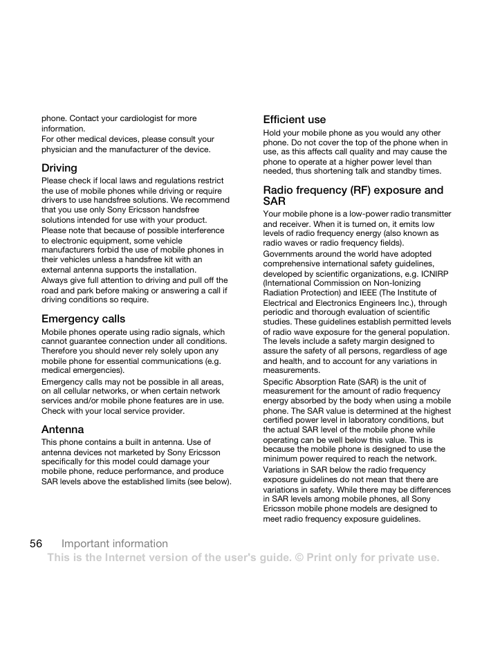 Sony Ericsson Z550 User Manual | Page 58 / 66