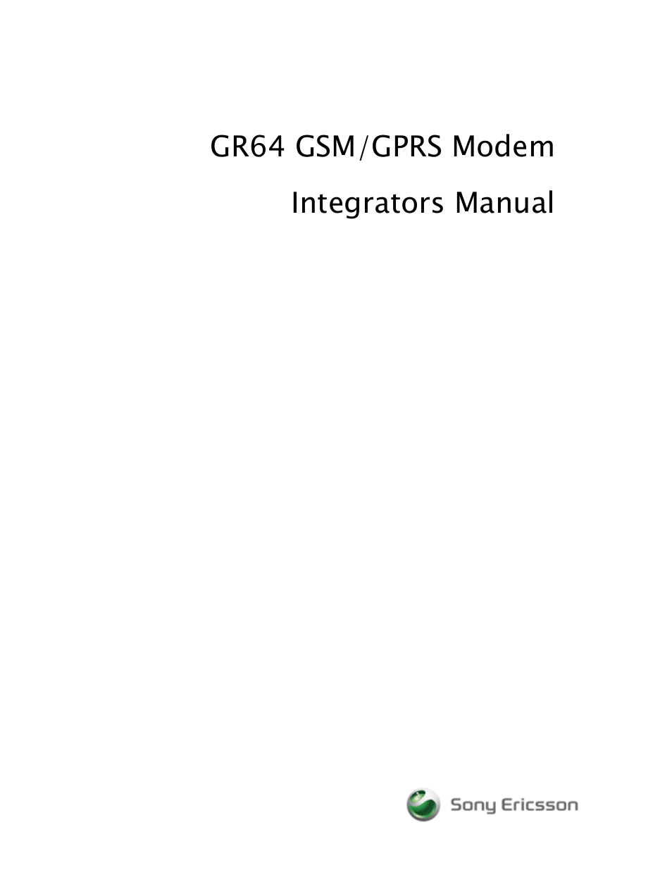 Sony Ericsson GR64 User Manual | 91 pages