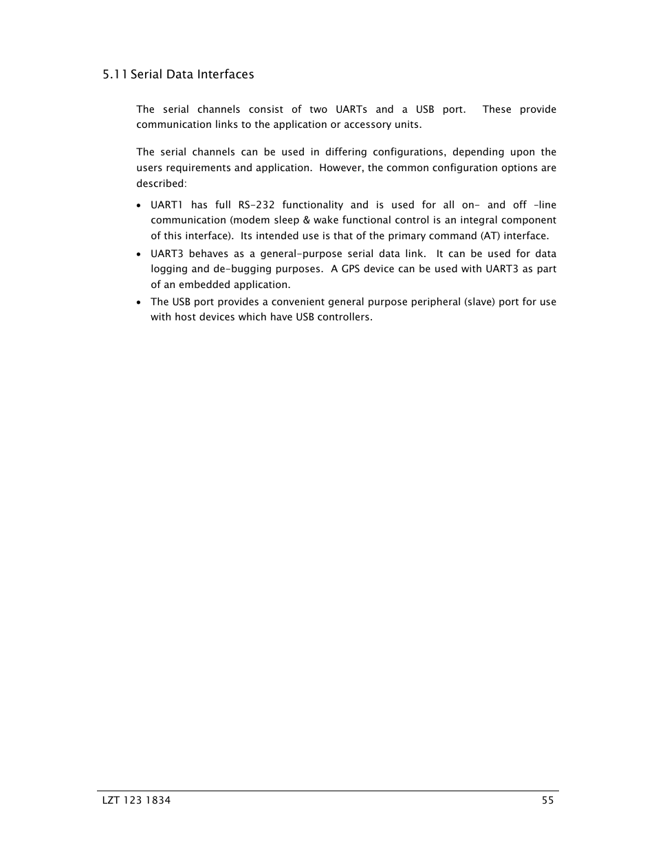 11 serial data interfaces | Sony Ericsson GR64 User Manual | Page 55 / 91