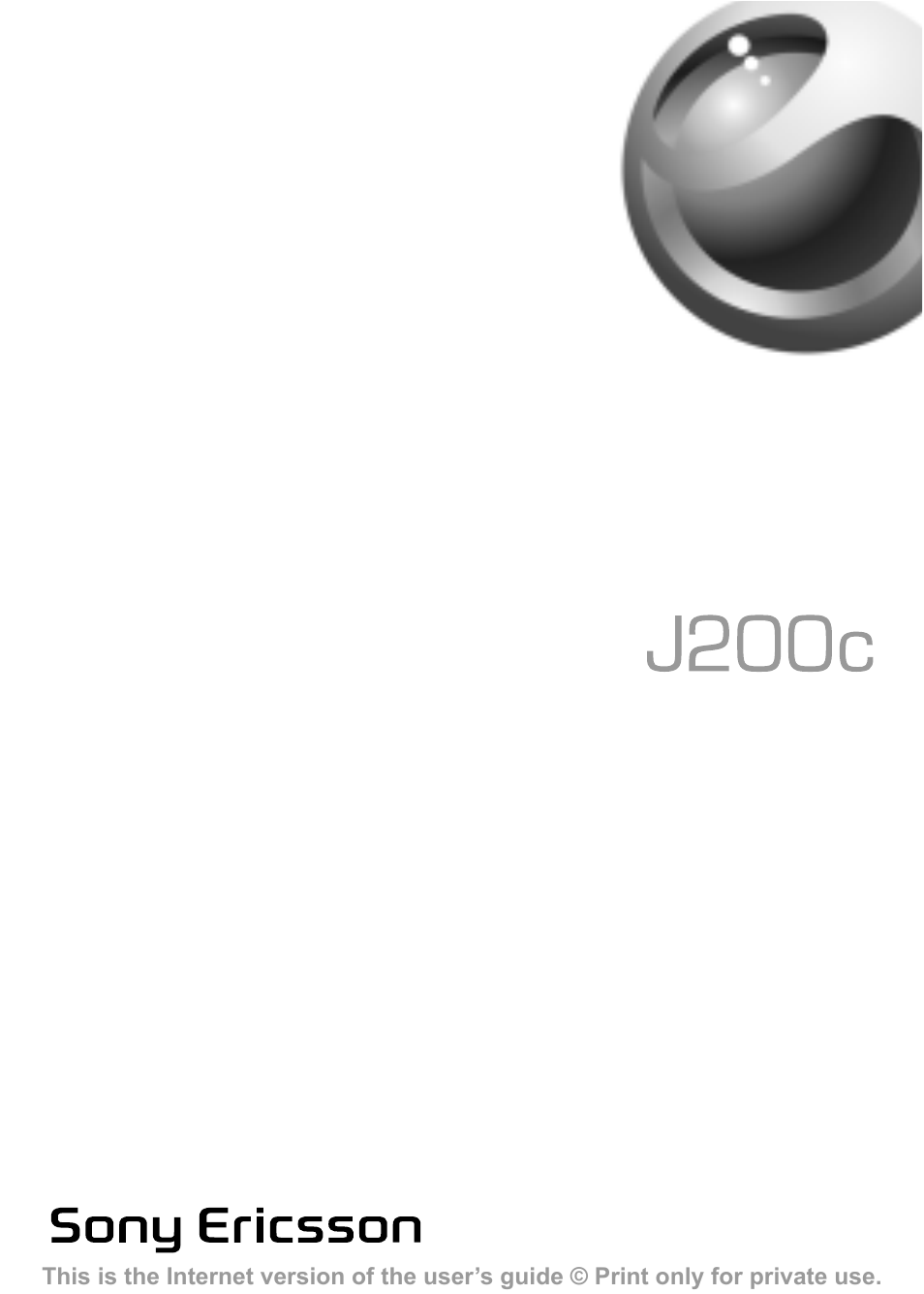 Sony Ericsson J200c User Manual | 92 pages