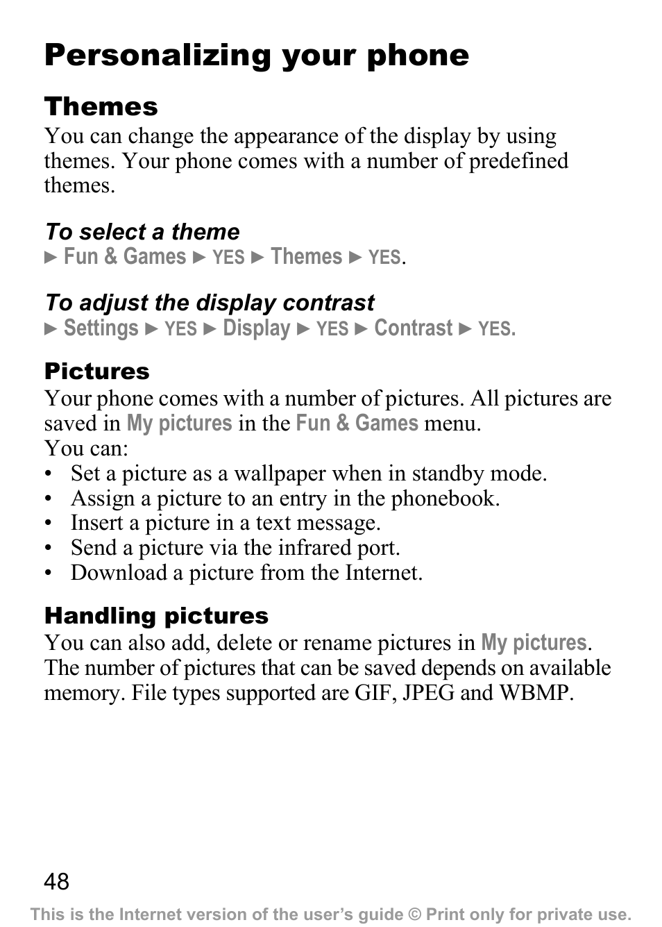 Personalizing your phone | Sony Ericsson J200c User Manual | Page 50 / 92