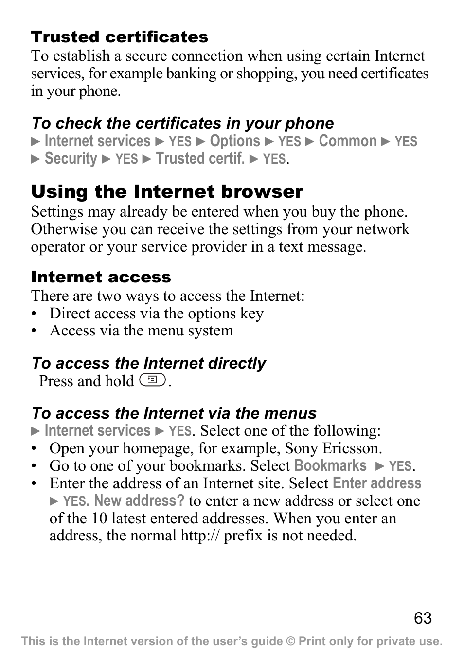 Sony Ericsson J200c User Manual | Page 65 / 92