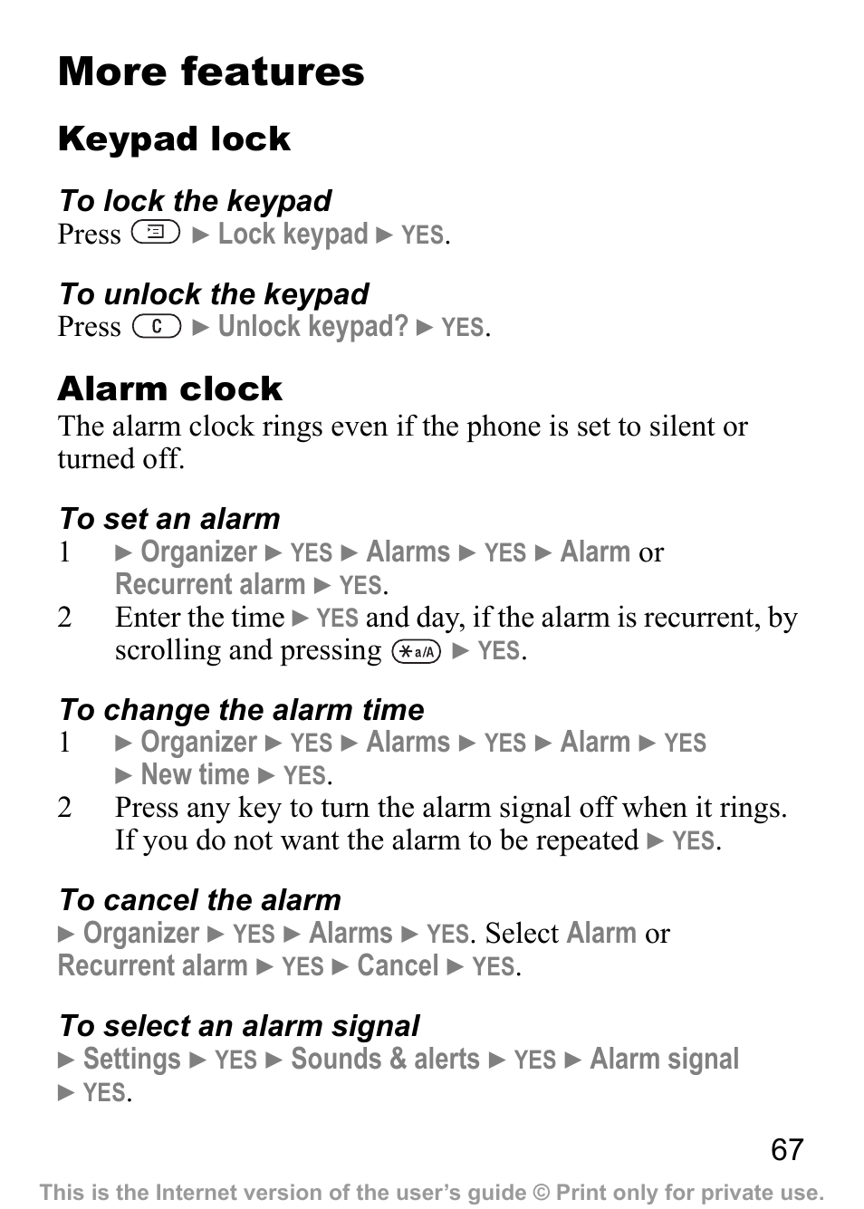 More features | Sony Ericsson J200c User Manual | Page 69 / 92