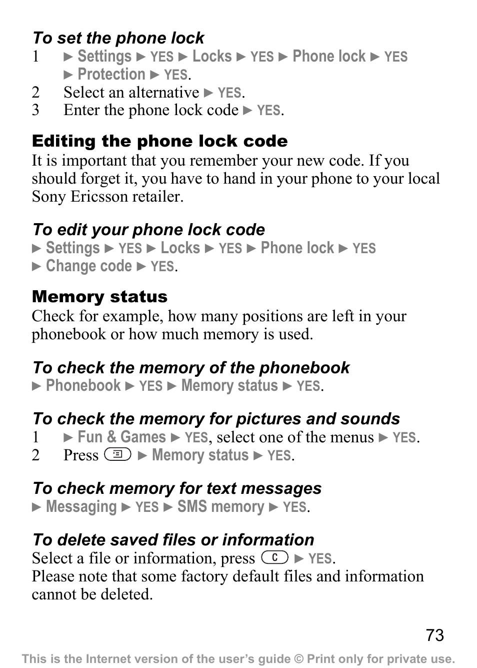 Sony Ericsson J200c User Manual | Page 75 / 92