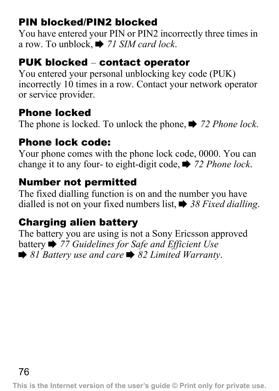 Sony Ericsson J200c User Manual | Page 78 / 92