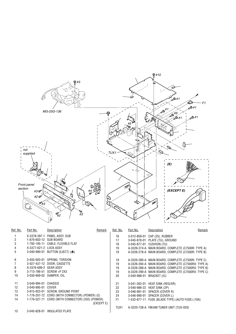 Exploded views | Sony Ericsson XR-C7500RX User Manual | Page 40 / 52