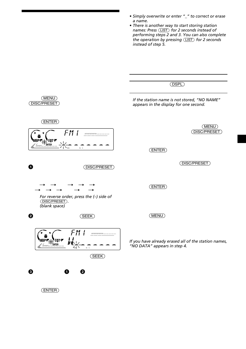 15 storing station names | Sony Ericsson CDX-CA690X User Manual | Page 15 / 80