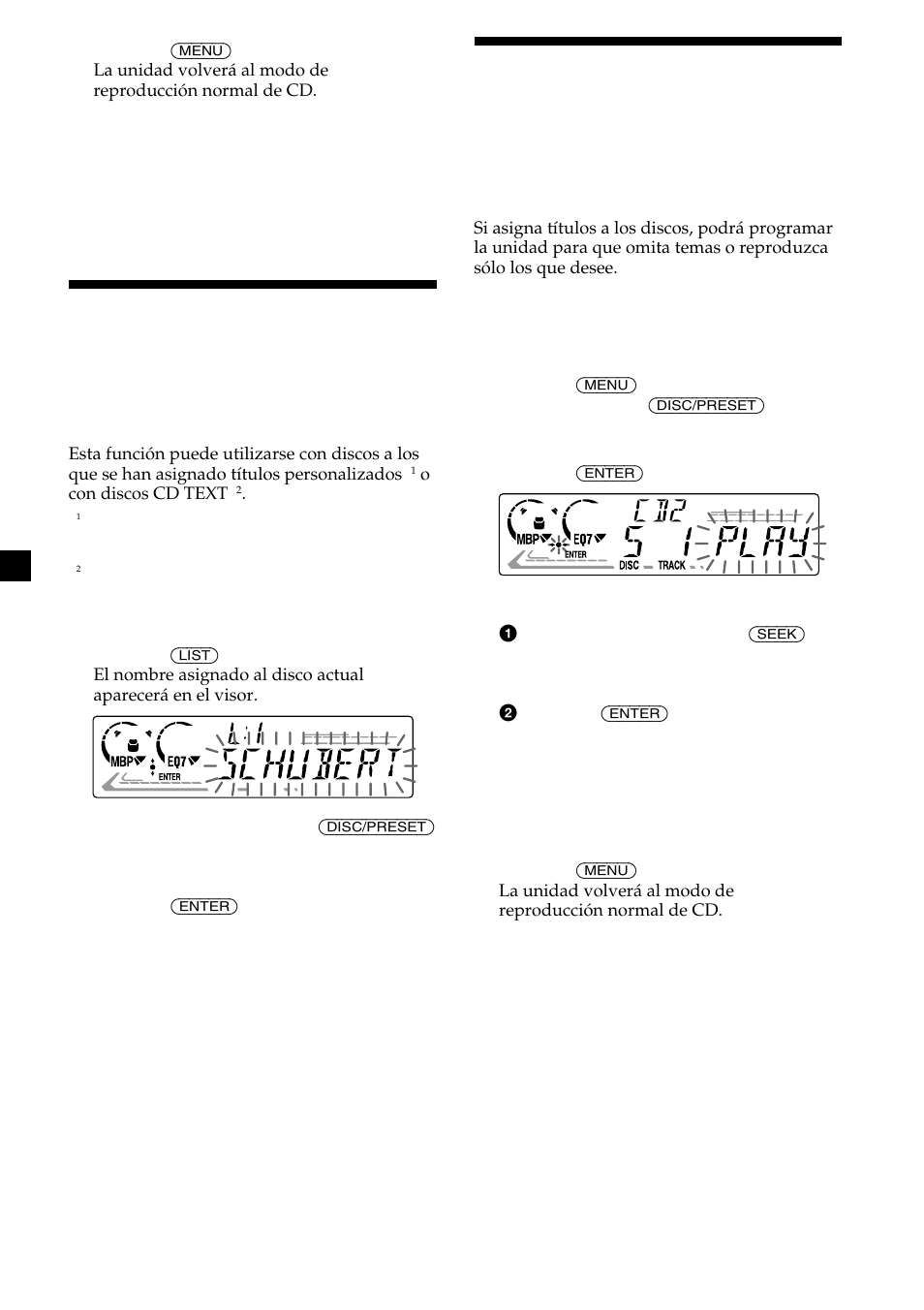 Localización de discos mediante el nombre | Sony Ericsson CDX-CA690X User Manual | Page 38 / 80