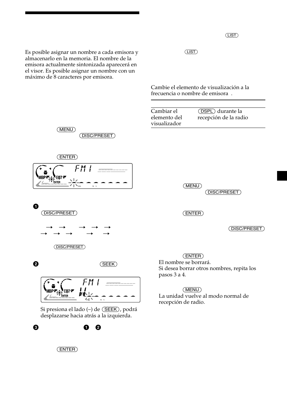 15 almacenamiento de los nombres de las emisoras | Sony Ericsson CDX-CA690X User Manual | Page 41 / 80