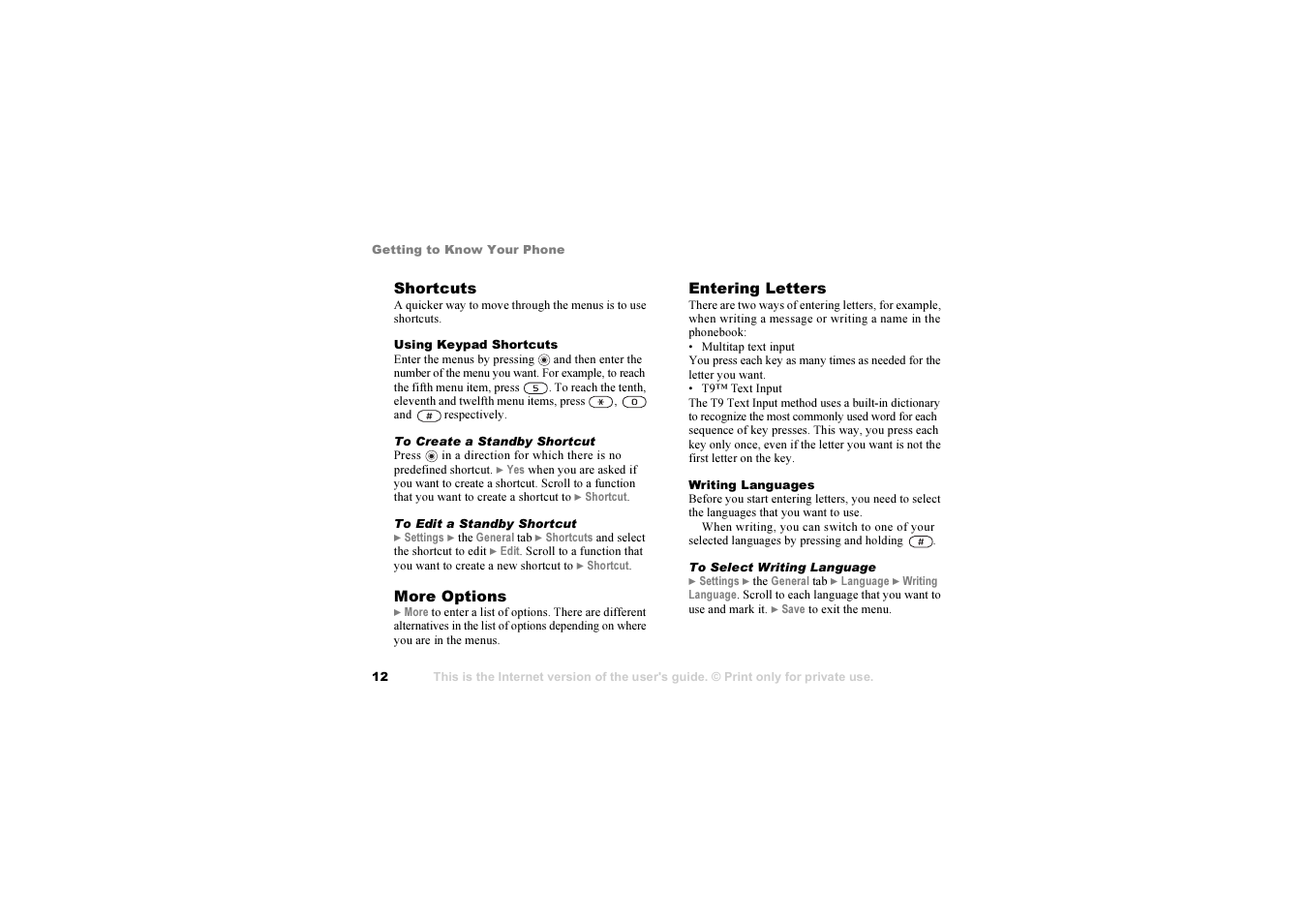 Sony Ericsson S700i User Manual | Page 12 / 95