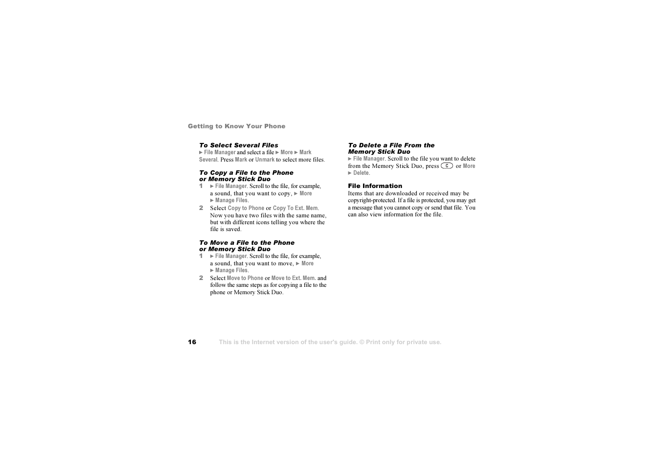 Sony Ericsson S700i User Manual | Page 16 / 95