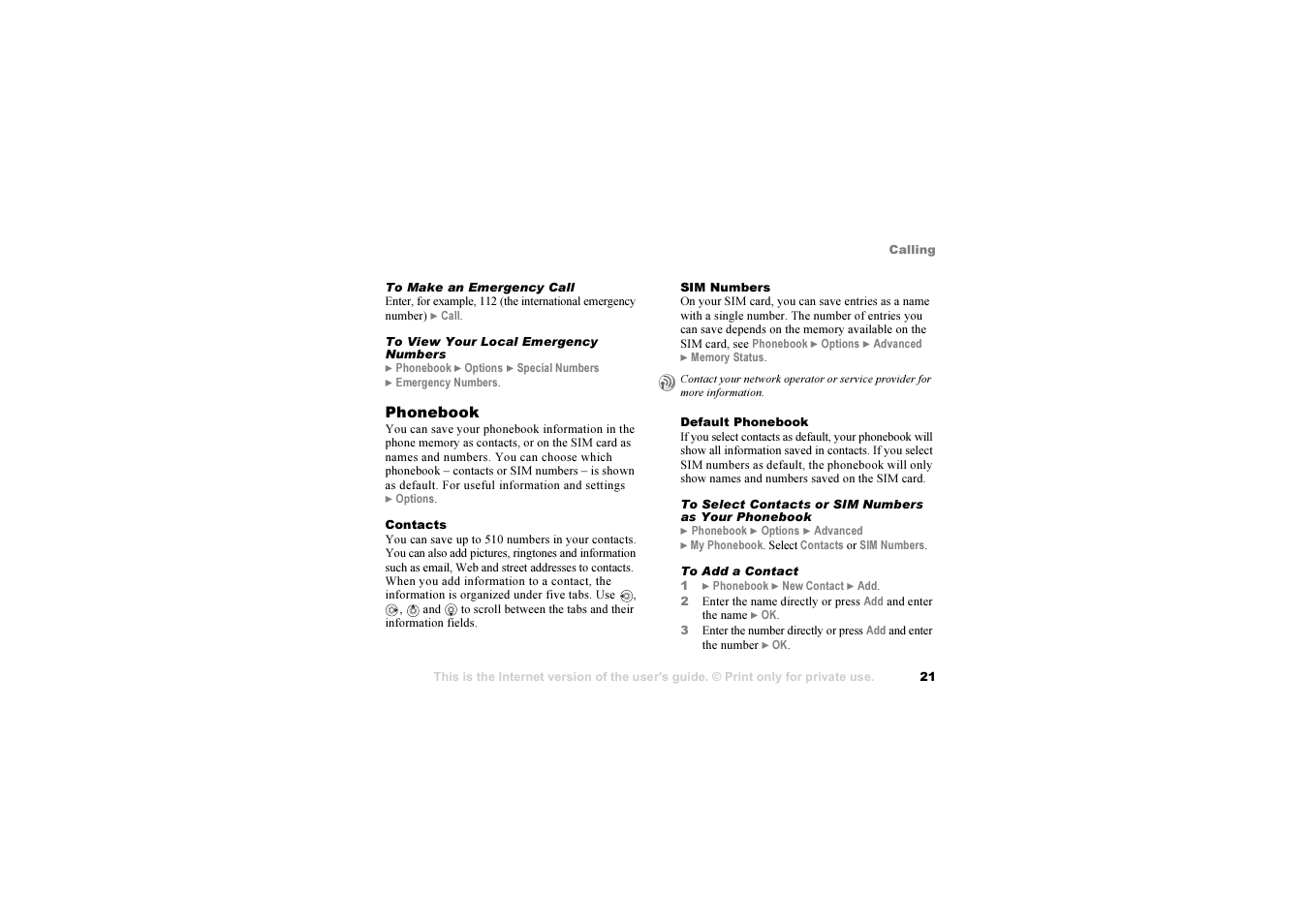 21 phonebook | Sony Ericsson S700i User Manual | Page 21 / 95