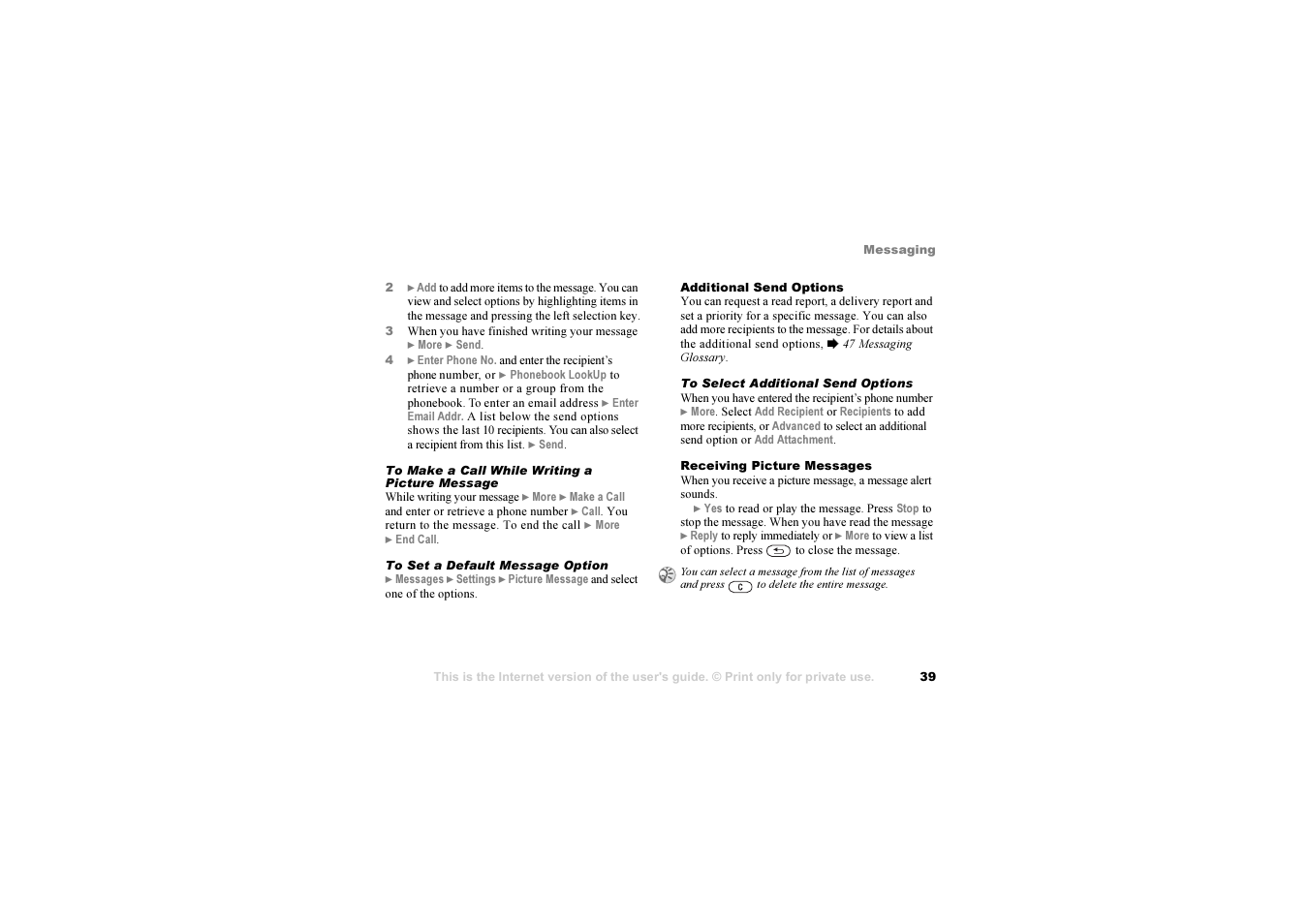 Sony Ericsson S700i User Manual | Page 39 / 95