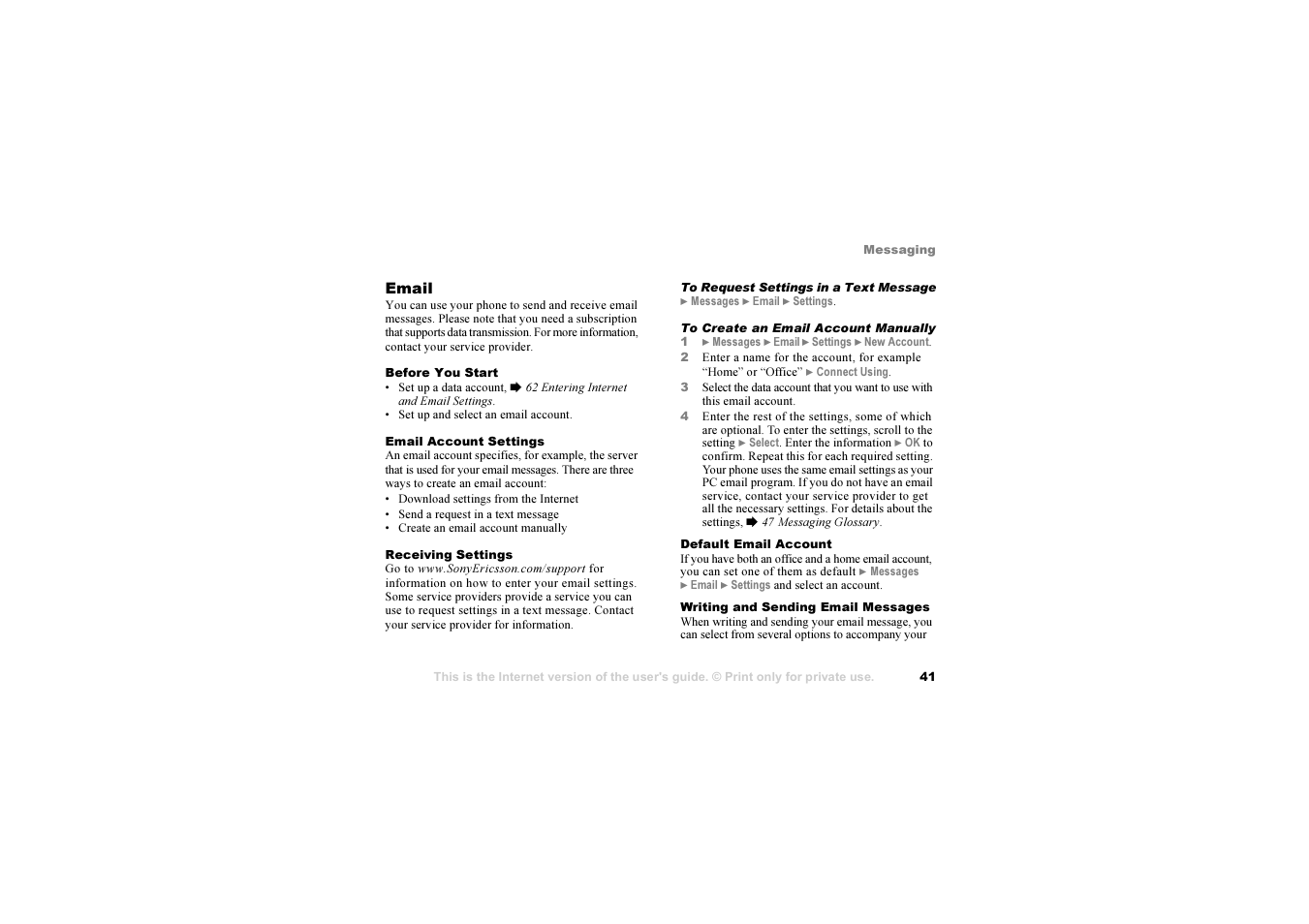 Sony Ericsson S700i User Manual | Page 41 / 95
